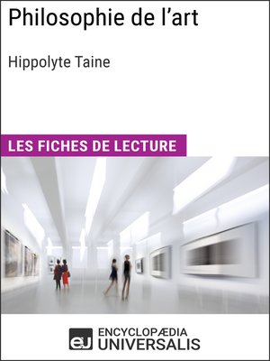 cover image of Philosophie de l'art d'Hippolyte Taine